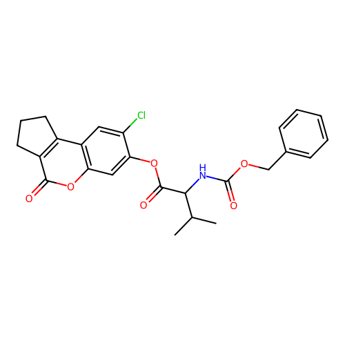 8-chloro-4-oxo-1,2,3,4-tetrahydrocyclopenta[c]chromen-7-yl N-[(benzyloxy)carbonyl]valinate structure