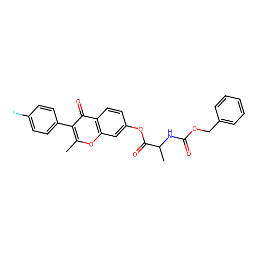[3-(4-fluorophenyl)-2-methyl-4-oxo-chromen-7-yl] 2-phenylmethoxycarbonylaminopropanoate structure