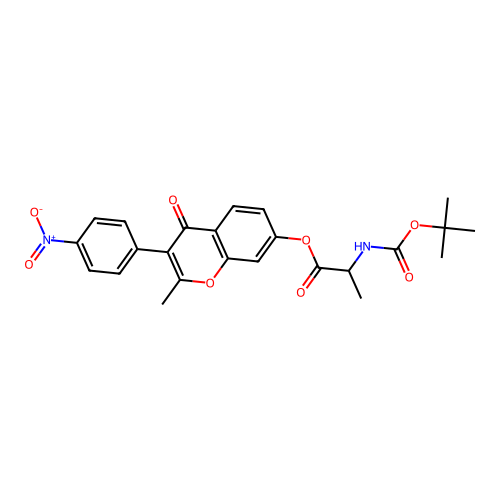 2-methyl-3-(4-nitrophenyl)-4-oxo-4H-chromen-7-yl 2-((tert-butoxycarbonyl)amino)propanoate structure