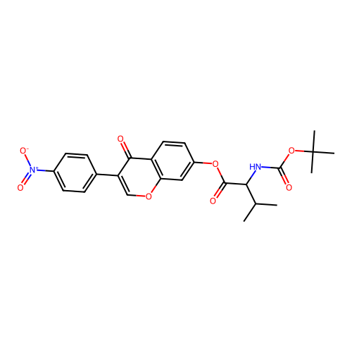3-(4-nitrophenyl)-4-oxo-4H-chromen-7-yl N-(tert-butoxycarbonyl)valinate structure