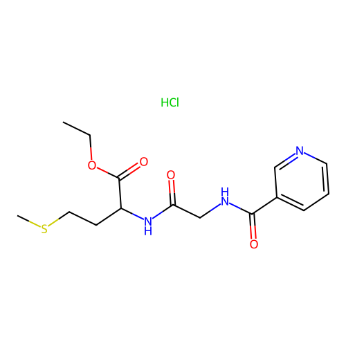 Ethyl 4-(methylthio)-2-(2-(nicotinamido)acetamido)butanoate hydrochloride structure