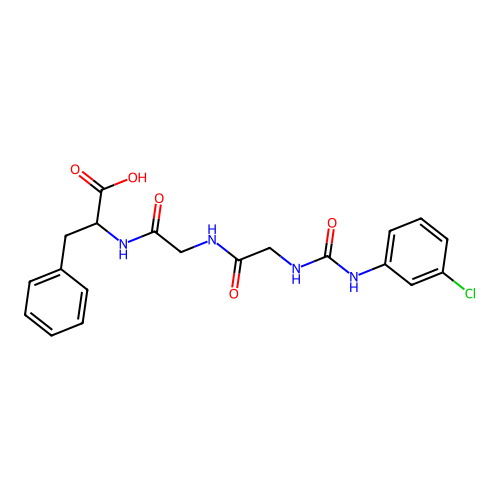 2-[[2-[[2-[(3-chlorophenyl)carbamoylamino]acetyl]amino]acetyl]amino]-3-phenylpropanoic acid structure