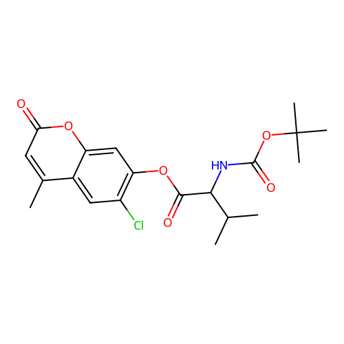 6-chloro-4-methyl-2-oxo-2H-chromen-7-yl 2-((tert-butoxycarbonyl)amino)-3-methylbutanoate structure