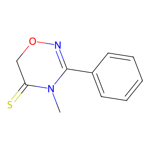 4-Methyl-3-phenyl-1,2,4-oxadiazine-5-thione structure