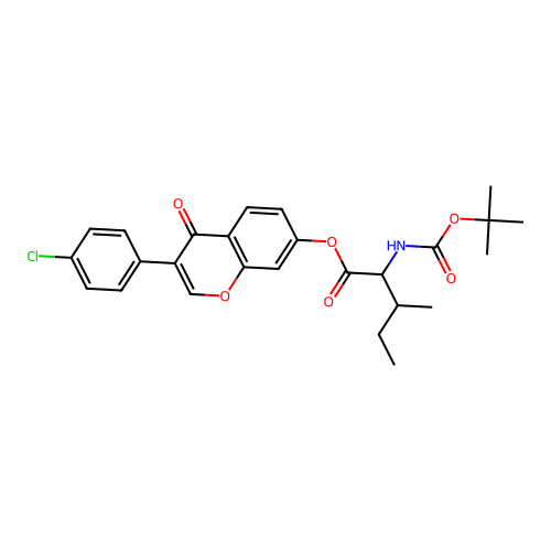 3-(4-chlorophenyl)-4-oxo-4H-chromen-7-yl 2-((tert-butoxycarbonyl)amino)-3-methylpentanoate structure