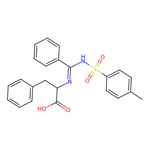 N-[(Z)-{[(4-methylphenyl)sulfonyl]imino}(phenyl)methyl]phenylalanine structure