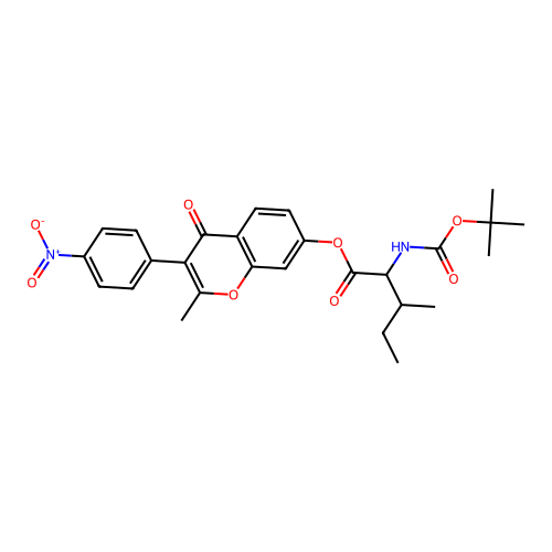2-methyl-3-(4-nitrophenyl)-4-oxo-4H-chromen-7-yl N-(tert-butoxycarbonyl)isoleucinate structure