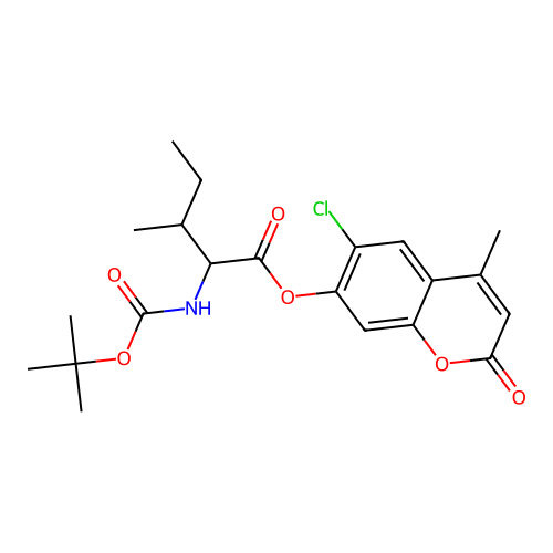 6-chloro-4-methyl-2-oxo-2H-chromen-7-yl N-(tert-butoxycarbonyl)isoleucinate structure
