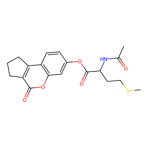 4-oxo-1,2,3,4-tetrahydrocyclopenta[c]chromen-7-yl 2-acetamido-4-(methylthio)butanoate structure