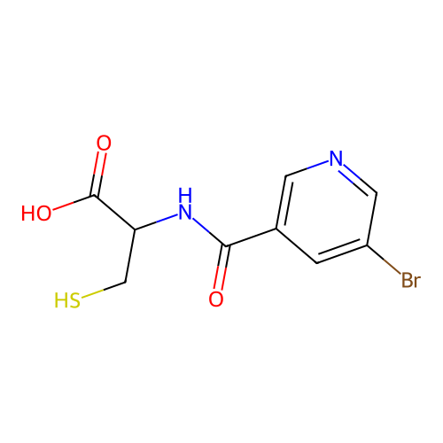 N-[(5-bromopyridin-3-yl)carbonyl]cysteine structure
