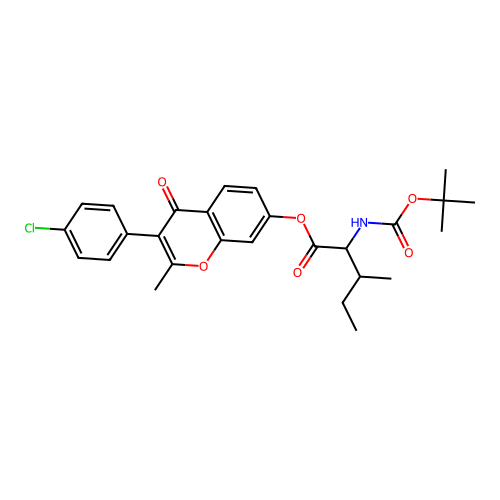 3-(4-chlorophenyl)-2-methyl-4-oxo-4H-chromen-7-yl N-(tert-butoxycarbonyl)isoleucinate structure