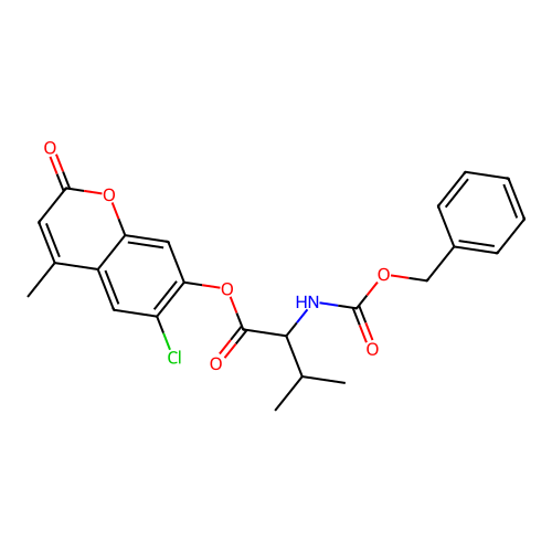 6-chloro-4-methyl-2-oxo-2H-chromen-7-yl N-[(benzyloxy)carbonyl]valinate structure