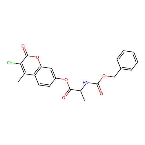 3-chloro-4-methyl-2-oxo-2H-chromen-7-yl 2-(((benzyloxy)carbonyl)amino)propanoate structure