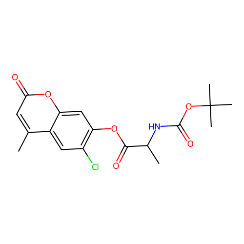 6-chloro-4-methyl-2-oxo-2H-chromen-7-yl 2-((tert-butoxycarbonyl)amino)propanoate structure