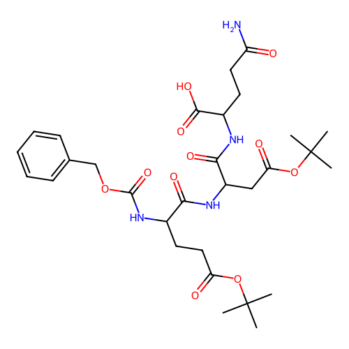 11-(3-amino-3-oxopropyl)-8-(2-(tert-butoxy)-2-oxoethyl)-5-(3-(tert-butoxy)-3-oxopropyl)-3,6,9-trioxo-1-phenyl-2-oxa-4,7,10-triazadodecan-12-oic acid structure