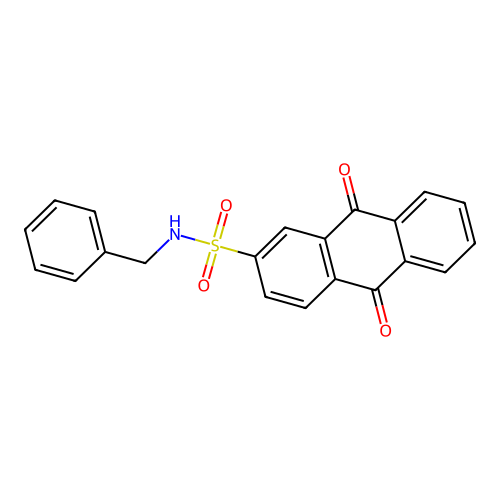 N-benzyl-9,10-dioxo-9,10-dihydroanthracene-2-sulfonamide structure
