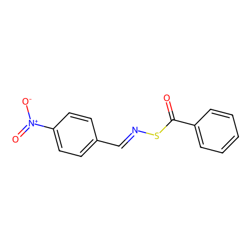 S-Benzoyl-N-(p-nitrobenzylidene)thiohydroxylamine structure