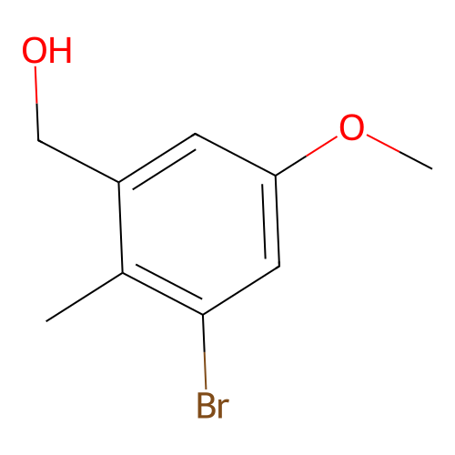 (3-Bromo-5-methoxy-2-methyl-phenyl)-methanol structure