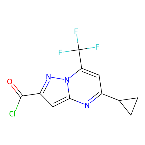 5-Cyclopropyl-7-(trifluoromethyl)pyrazolo[1,5-a]pyrimidine-2-carbonyl chloride structure
