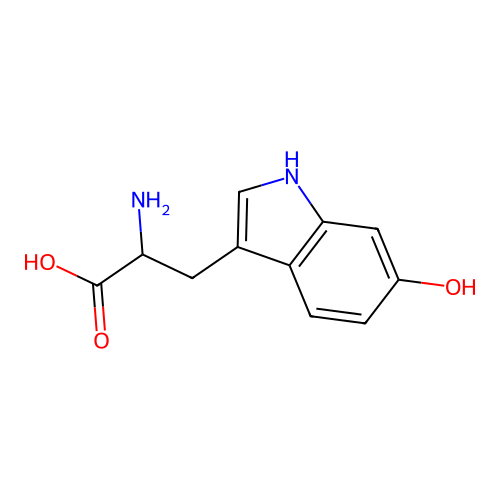 2-amino-3-(6-hydroxy-1H-indol-3-yl)propanoic Acid structure