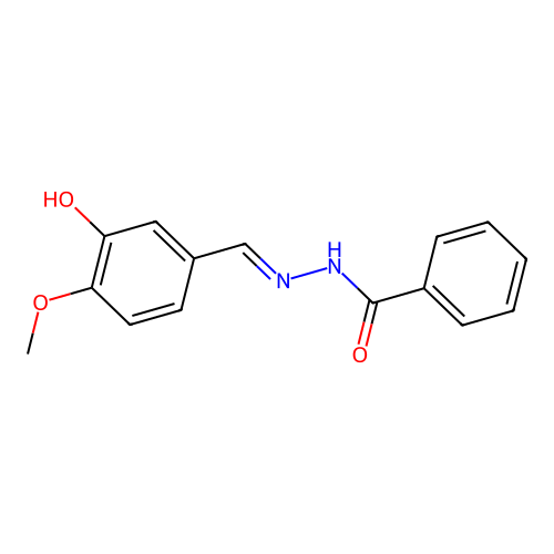 N-[(3-hydroxy-4-methoxyphenyl)methylideneamino]benzamide structure
