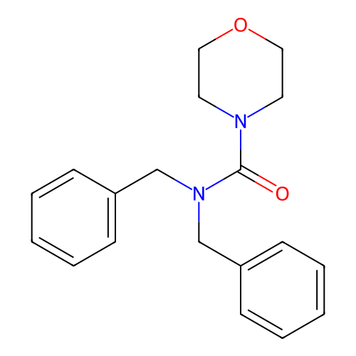 N,N-dibenzylmorpholine-4-carboxamide structure