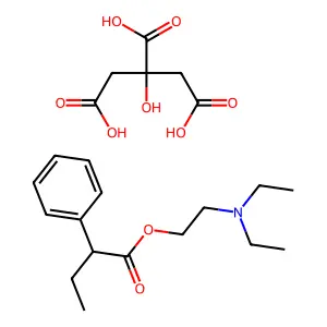 Diethyl[2-(2-phenylbutyroyloxy)ethyl]ammonium dihydrogen citrate structure