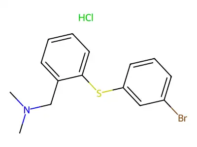 Benzenemethanamine, 2-((3-bromophenyl)thio)-N,N-dimethyl-, hydrochloride structure
