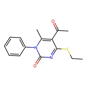 5-Acetyl-4-ethylsulfanyl-6-methyl-1-phenylpyrimidin-2-one structure