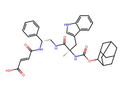 2-Butenoic acid, 4-[[(1R)-2-[[(2R)-3-(1H-indol-3-yl)-2-methyl-1-oxo-2-[[(tricyclo[3.3.1.13,7]dec-2-yloxy)carbonyl]amino]propyl]amino]-1-phenylethyl]amino]-4-oxo- structure