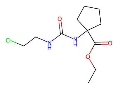 Ethyl 1-{[(2-chloroethyl)carbamoyl]amino}cyclopentanecarboxylate structure