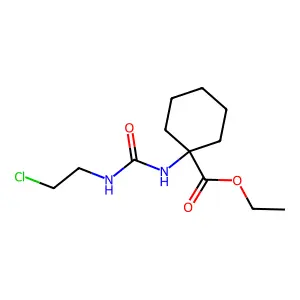 Ethyl 1-{[(2-chloroethyl)carbamoyl]amino}cyclohexane-1-carboxylate structure