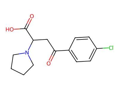 (2R)-4-(4-chlorophenyl)-4-oxo-2-pyrrolidin-1-ylbutanoic acid structure