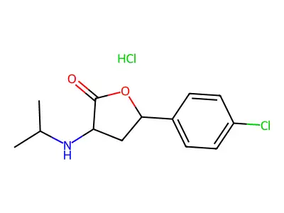 Dihydro-5-(4-chlorophenyl)-3-((1-methylethyl)amino)-2(3H)-furanone hydrochloride structure