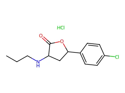 5-(4-Chlorophenyl)-3-(propylamino)oxolan-2-one--hydrogen chloride (1/1) structure