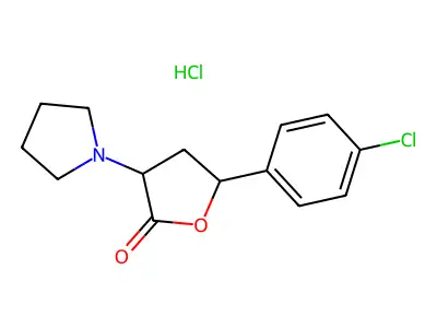 2(3H)-Furanone, dihydro-5-(4-chlorophenyl)-3-(1-pyrrolidinyl)-, hydrochloride structure