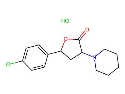 2(3H)-Furanone, dihydro-5-(4-chlorophenyl)-3-(1-piperidinyl)-, hydrochloride structure