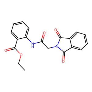 N-(2-ethoxycarbonylphenyl)-2-phthalimidoacetamide structure