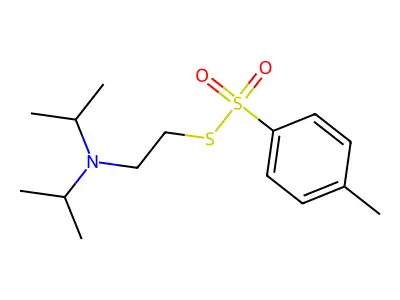 Benzenesulfonothioic acid, 4-methyl-, S-(2-(bis(1-methylethyl)amino)ethyl) ester structure