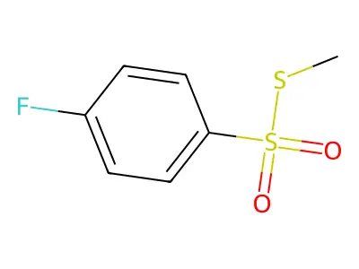 Benzenesulfonothioic acid, 4-fluoro-, S-methyl ester structure