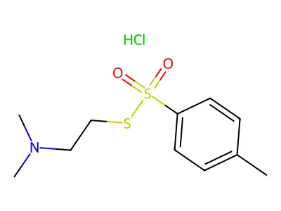 Benzenesulfonothioic acid, 4-methyl-, S-(2-(dimethylamino)ethyl) ester, hydrochloride structure