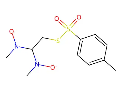 Benzenesulfonothioic acid, 4-methyl-, S-(2-(dimethylamino)ethyl) ester, N-oxide structure