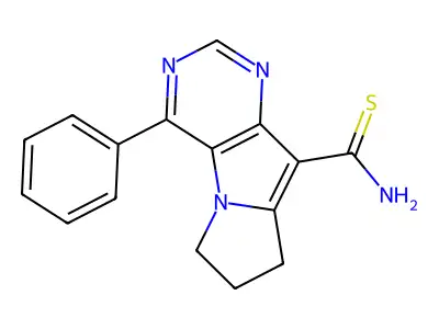 6H-Pyrimido(4,5-b)pyrrolizine-9-carbothioamide, 7,8-dihydro-4-phenyl- structure