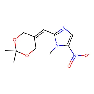 1H-Imidazole, 2-((2,2-dimethyl-1,3-dioxan-5-ylidene)methyl)-1-methyl-5-nitro- structure