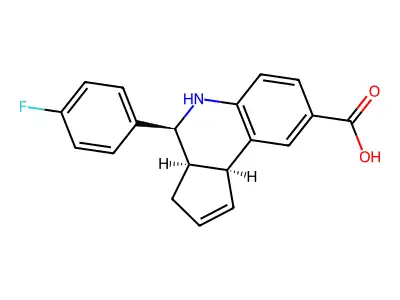 4-(4-fluorophenyl)-3a,4,5,9b-tetrahydro-3H-cyclopenta[c]quinoline-8-carboxylic acid structure