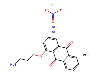 Platinum(1+), (1-(3-aminopropoxy)-9,10-anthracenedione-N)diamminechloro-, (SP-4-2)-, nitrate structure