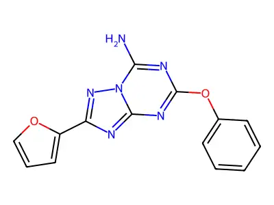 (1,2,4)Triazolo(1,5-a)triazin-7-amine, 2-(2-furanyl)-5-phenoxy- structure