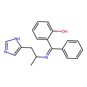 2-((N-(1-(1H-Imidazol-4-yl)-2-propyl)imino)phenylmethyl)phenol structure