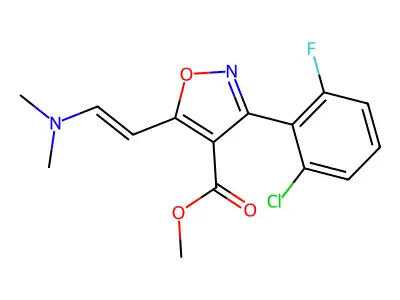 Methyl 3-(2-chloro-6-fluorophenyl)-5-[2-(dimethyl-amino)vinyl]-4-isoxazolecarboxylate structure