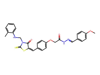 Acetic acid,[4-[[3-[[(methylphenyl)amino]methyl]-4-oxo-2-thioxo-5-thiazolidinylidene]methyl]phenoxy]-,[(4-methoxyphenyl)methylene]hydrazide (9CI) structure
